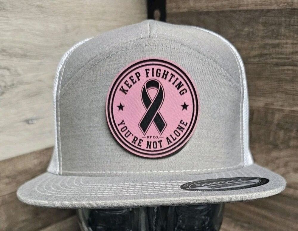 Cancer Awareness Leather Patch Hat “Keep Fighting You’re Not Alone” Snapback Cap